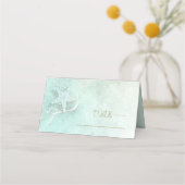 Sea Foam Beach Wedding Starfish ID837 プレイスカード (正面)