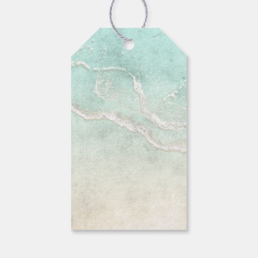 Sea Foam Beach Wedding Turtle ID837 ギフトタグ (裏面)