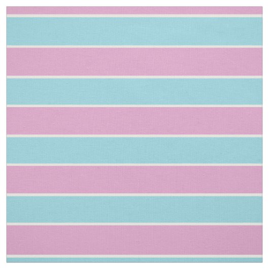Sea foam green/blue with pink/white stripes ファブリック (見本)