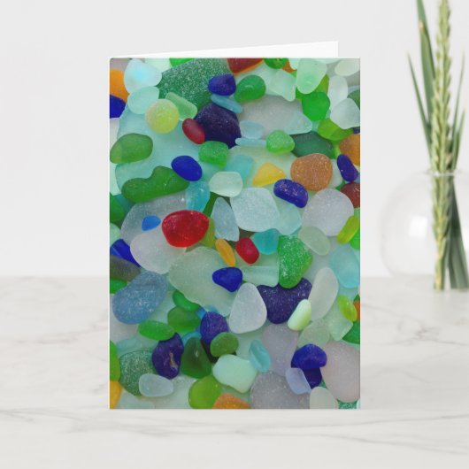 Sea glass, beach glass art photo greeting card カード (正面)