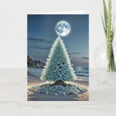 Sea Glass Christmas Tree On a Beach カード (正面)