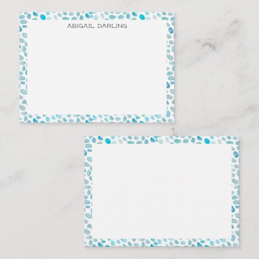 Sea Glass Coastal Texture ノートカード (正面/裏面)