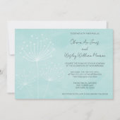 Sea Glass Green Dandelions Wedding 招待状 (正面)