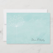 Sea Glass Green Dandelions Wedding 招待状 (裏面)