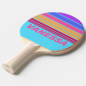 Sea Glass Horizon Striping with Name 卓球ラケット (正面アングル)