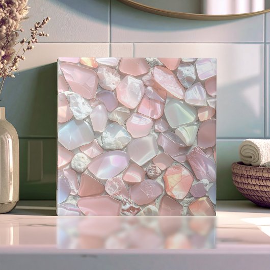 Sea Glass Mosaic Pink ID1183 タイル