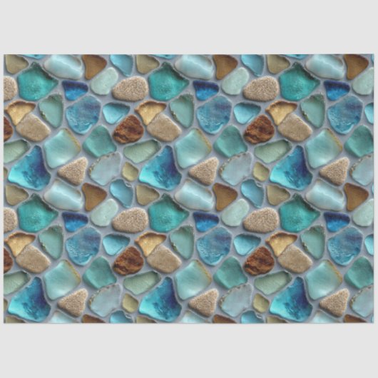 Sea Glass Pattern Decoupage 薄葉紙 (正面)