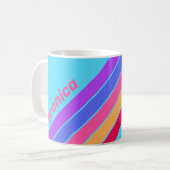 Sea Glass Stripes with Name コーヒーマグカップ (正面左)