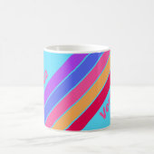 Sea Glass Stripes with Name コーヒーマグカップ (中央)