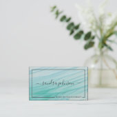 Sea Glass Tides | 海の青い水彩ビジネス 名刺 (スタンド正面)