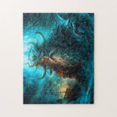 Sea God Rising from Ocean Fantasy Painting ジグソーパズル (縦)