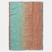 Sea green and burnt orange trendy abstract mosaic スローブランケット (正面縦)