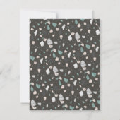 Sea Green Grey Glass Chips Terrazzo Pattern Frame ノートカード (裏面)