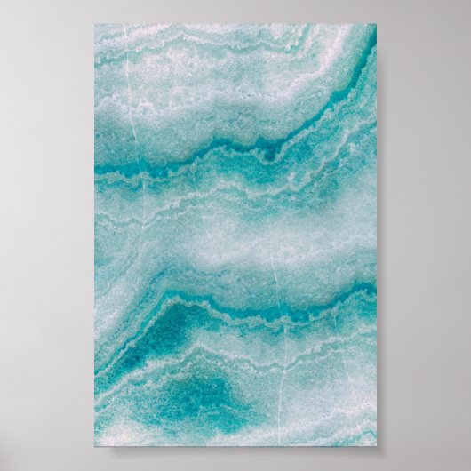 Sea Green Marble Texture ポスター (正面)