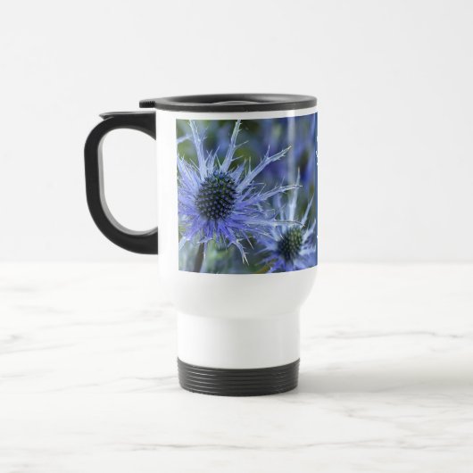 Sea Holly Thistle Personalised トラベルマグ (左)