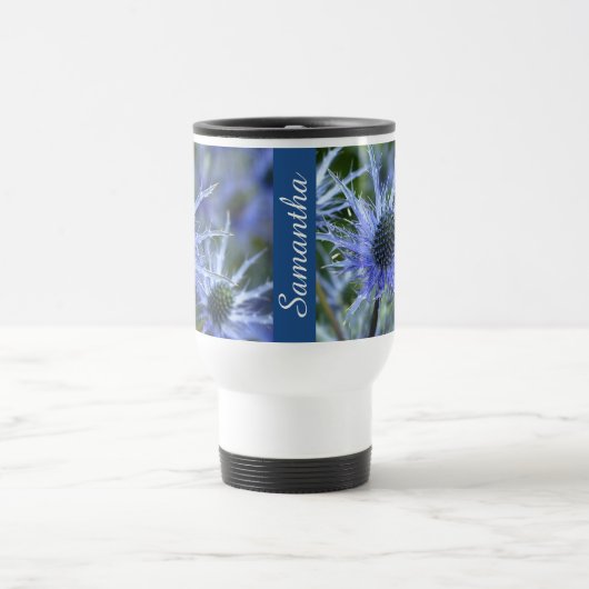 Sea Holly Thistle Personalised トラベルマグ (中央)