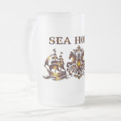 SEA HORSE Glass Beer フロストグラスビールジョッキ (正面左)