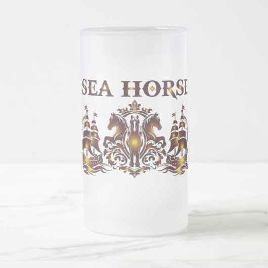 SEA HORSE Glass Beer フロストグラスビールジョッキ (中央)