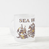 SEA HORSE Glass Mug フロストグラスマグカップ (正面左)