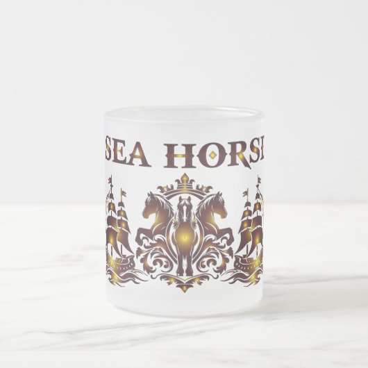 SEA HORSE Glass Mug フロストグラスマグカップ (中央)