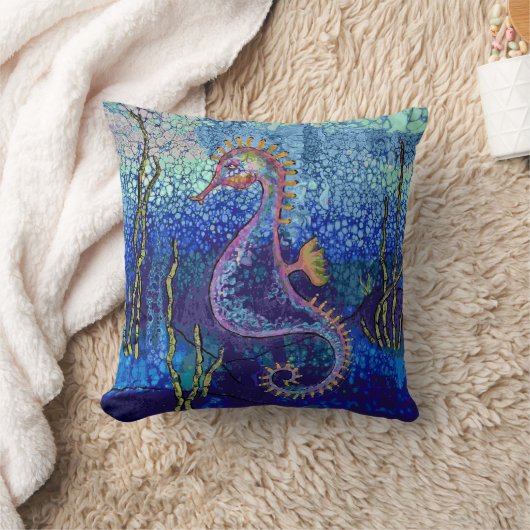 Sea Horse Throw Pillow クッション (ブランケット)