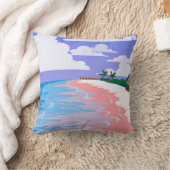 Sea landscape of tropical beach with pink sand,  b クッション (ブランケット)