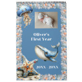 Sea Life Baby's First Year Photo Custom Calendar カレンダー (カバー)