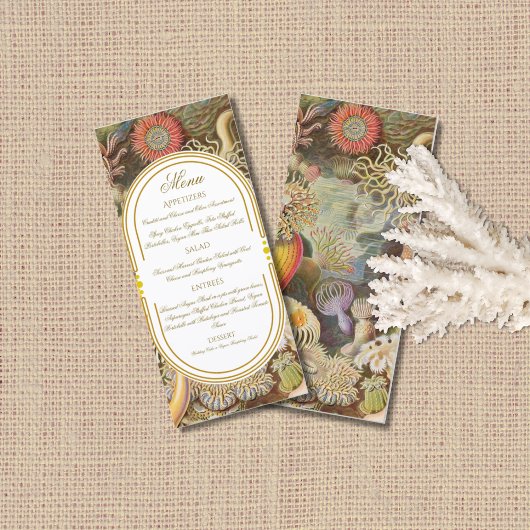 Sea Life Coral Reef Wedding Menu