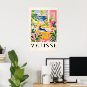 Sea Lion in Bathtub Art Print Tropical Matisse ポスター (ホームオフィス)