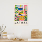 Sea Lion in Bathtub Art Print Tropical Matisse ポスター (キッチン)