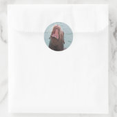 Sea Lion Mouth Open Sticker ラウンドシール (バッグ)
