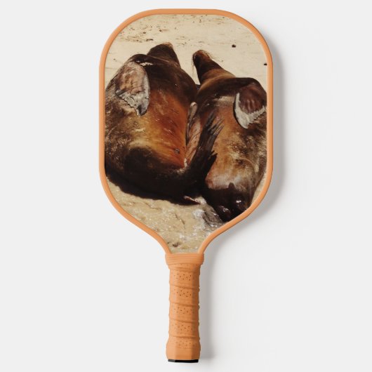 Sea Lions in Love Pickleball Paddle ピックルボールラケット (裏面)