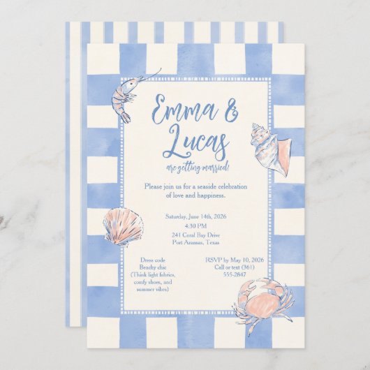 sea love Invitation 招待状 (正面/裏面)