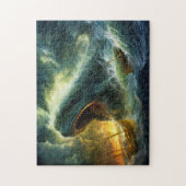 Sea Monster Emerging from Waves Fantasy Painting ジグソーパズル (縦)
