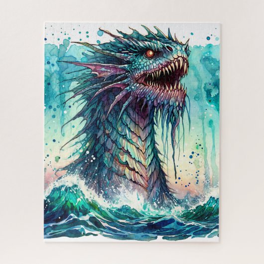 Sea Monster Rising From Ocean ジグソーパズル (縦)