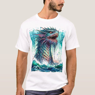 Sea Monster Rising Ocean Horrror Tシャツ
