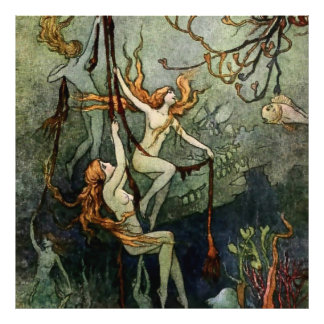 “Sea Nymphs” by Warwick Goble フォトプリント