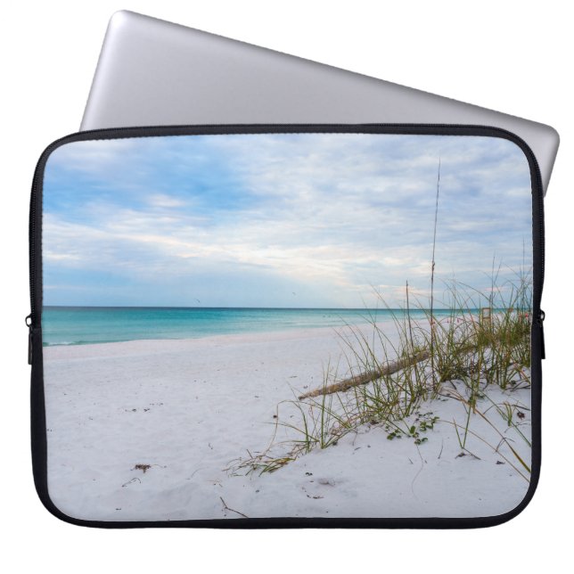 Sea Oats And White Sand Beach Morning Laptop Case ラップトップスリーブ (正面)