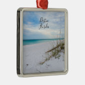 Sea Oats And White Sand Beach Morning Ornament メタルオーナメント (右)
