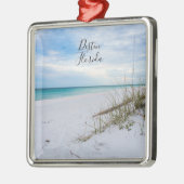 Sea Oats And White Sand Beach Morning Ornament メタルオーナメント (左)