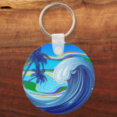 Sea Ocean big Wave Water keychain キーホルダー (正面)