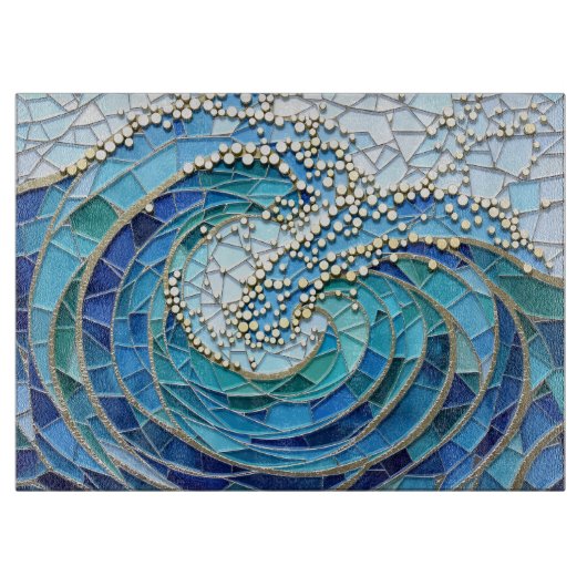 Sea of Waves Mosaic Art カッティングボード (正面)