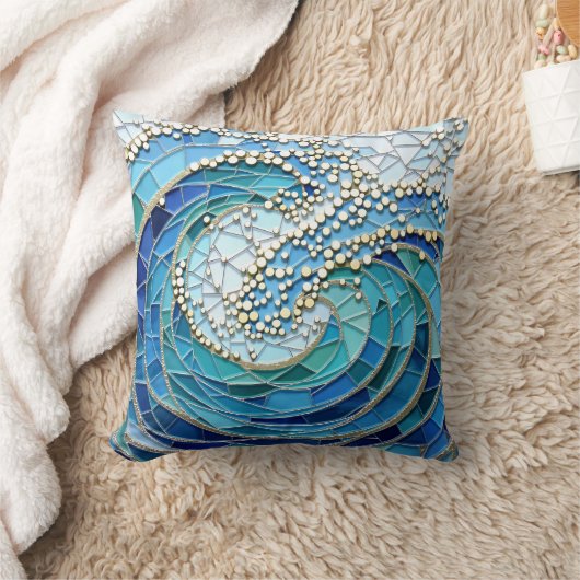 Sea of Waves Mosaic Art クッション (ブランケット)