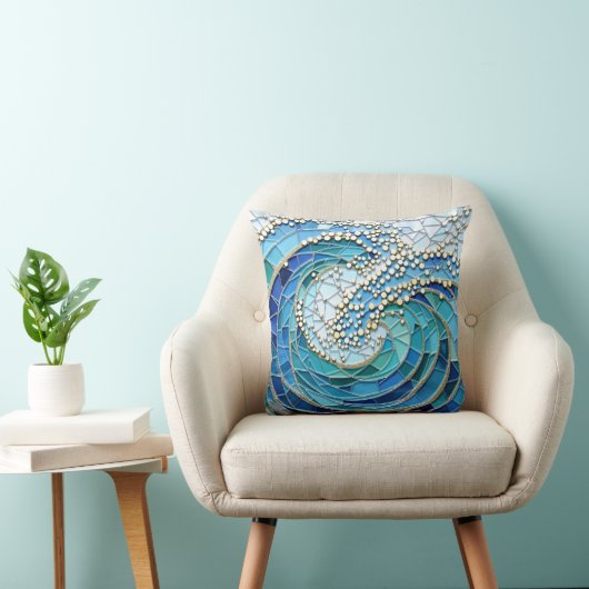 Sea of Waves Mosaic Art クッション (椅子)