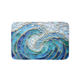 Sea of Waves Mosaic Art バスマット