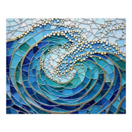 Sea of Waves Mosaic Art ポスター