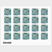 Sea of Waves Teal Mosaic Fine Art スクエアシール (シート)