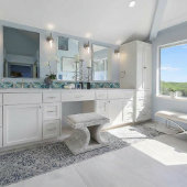 Sea of Waves Teal Mosaic Fine Art タイル