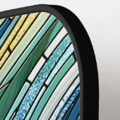 Sea of Waves Teal Mosaic Fine Art ピックルボールラケット (左詳細)