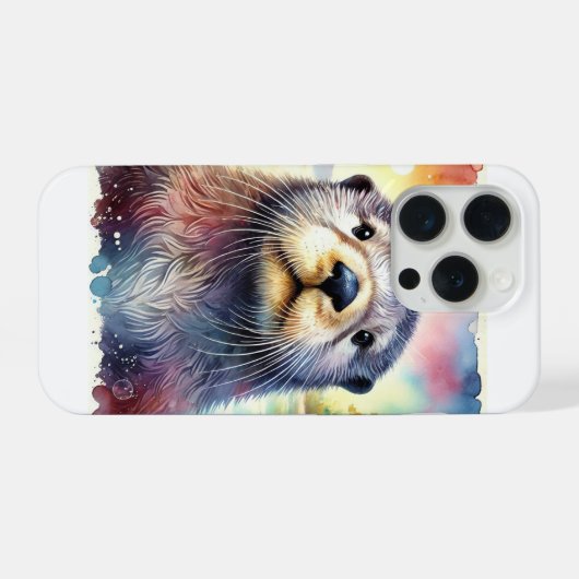 Sea Otter 081024AREF148 - Watercolor iPhoneケース (裏面横)